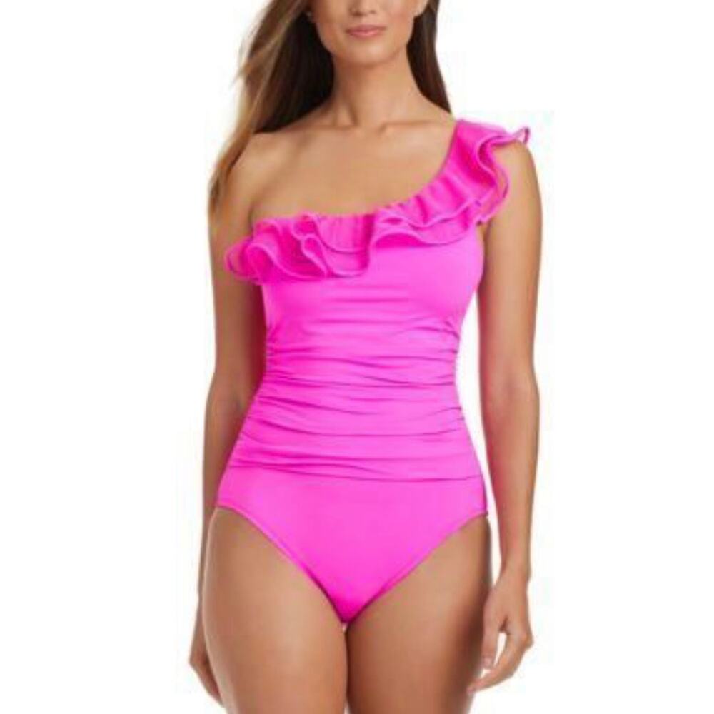 New bleu Rod beattie Dahlia pink one piece swimsuit